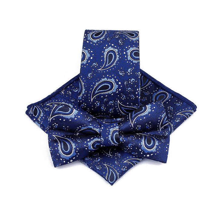 Conjunto de 3 corbatas de lazo informales con diseño de flor de anacardo para hombre