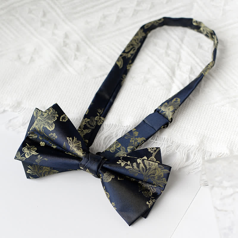 Pajarita elegante con estampado floral de iris para hombre
