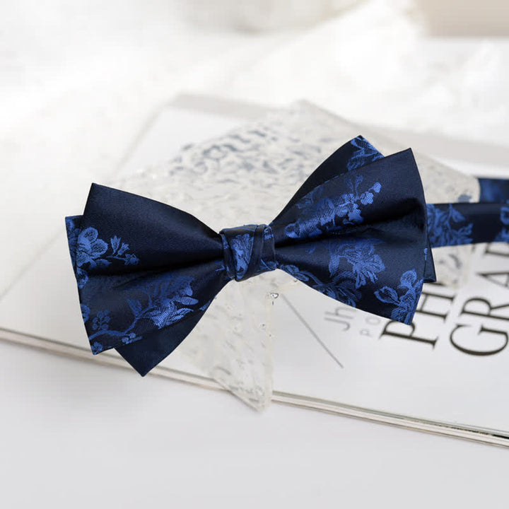 Pajarita elegante con estampado floral de iris para hombre