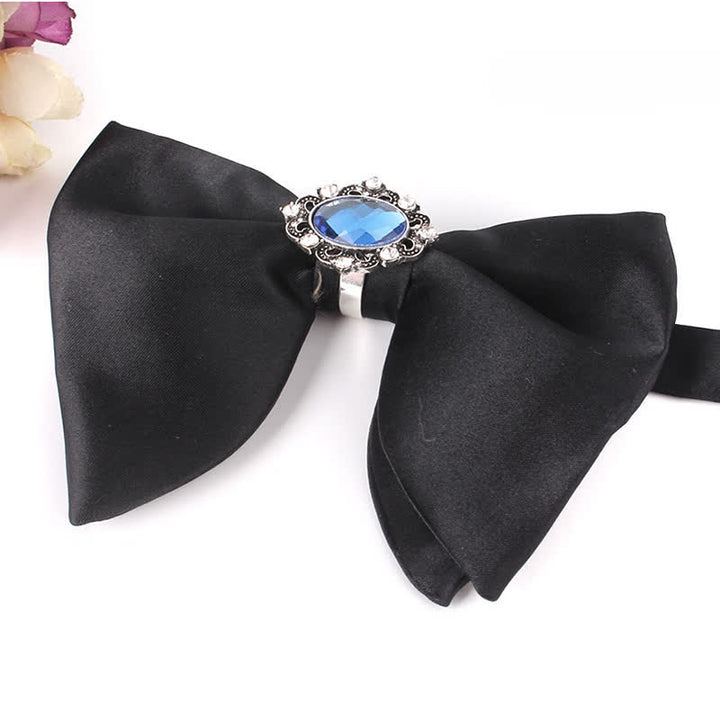 Pajarita de hombre de gran tamaño con diamantes de imitación y mariposas negras