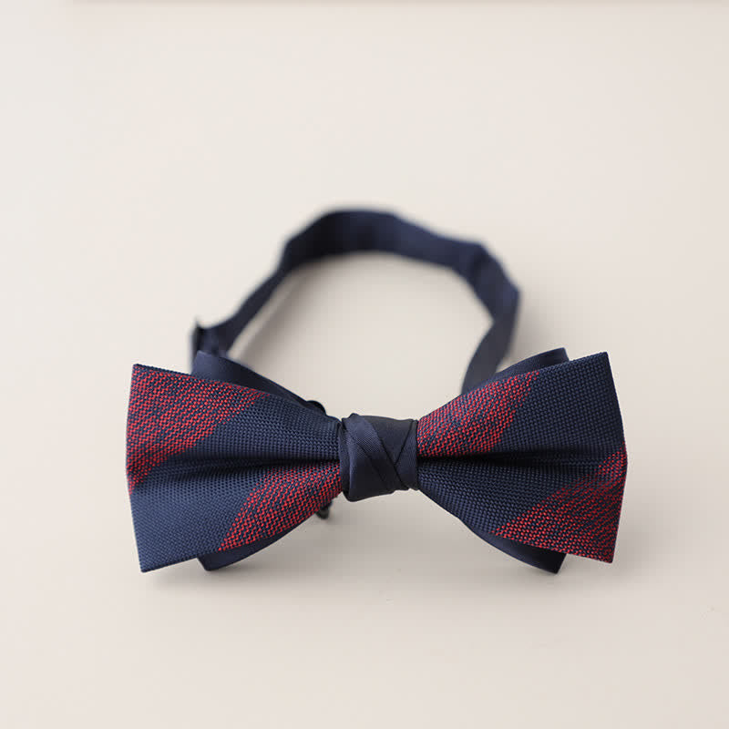 Pajarita de hombre de dos capas con estampado floral y rayas de colores
