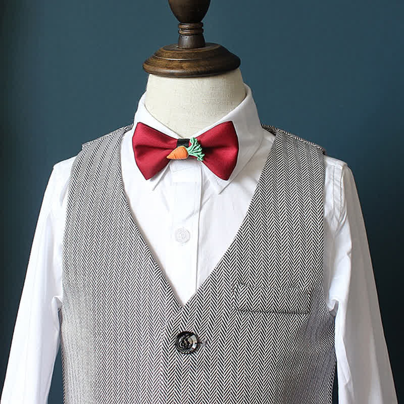 Pajarita de color liso con bonito adorno de fruta para niños