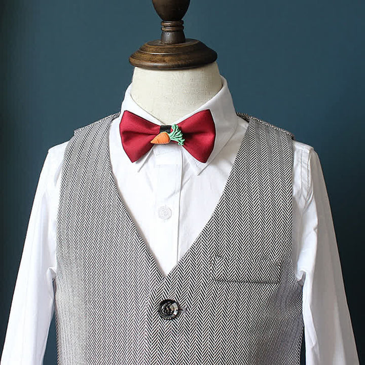 Pajarita de color liso con bonito adorno de fruta para niños