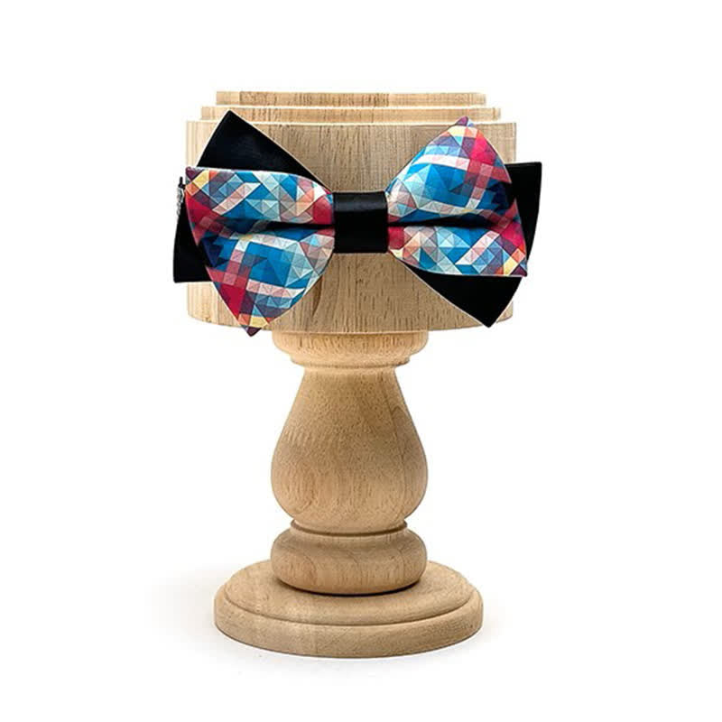 Pajarita negra con estampado digital de fantasía mercerizada para hombre