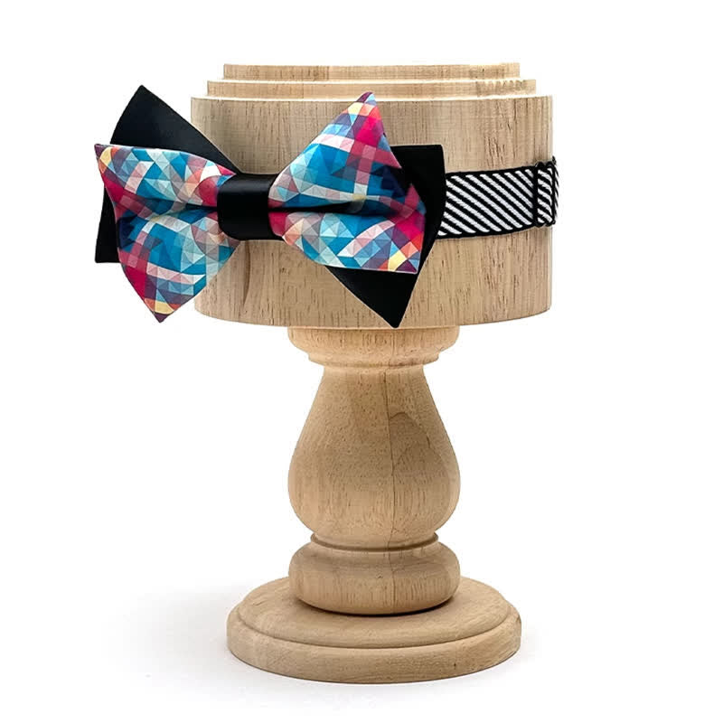 Pajarita negra con estampado digital de fantasía mercerizada para hombre