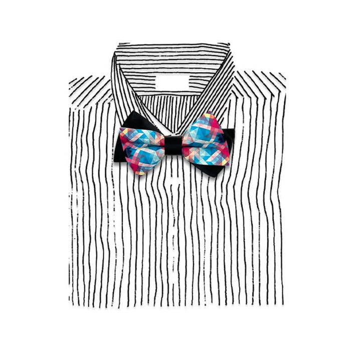 Pajarita negra con estampado digital de fantasía mercerizada para hombre