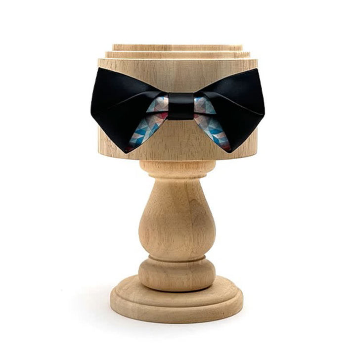 Pajarita negra con estampado digital de fantasía mercerizada para hombre