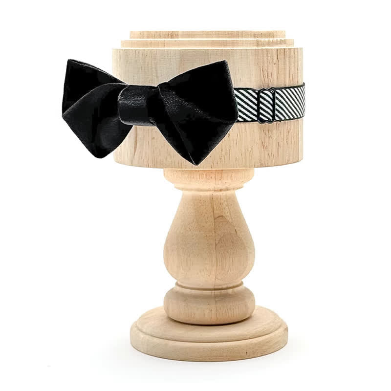 Pajarita de terciopelo de color liso de la serie Black Night para hombre