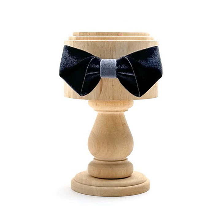 Pajarita de terciopelo de color liso de la serie Black Night para hombre