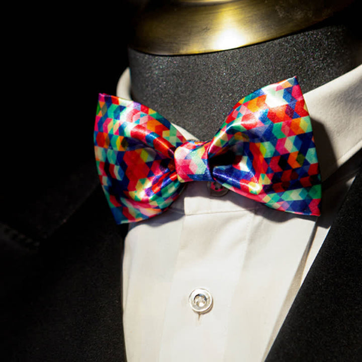 Pajarita con estampado colorido deslumbrante de caleidoscopio para hombre