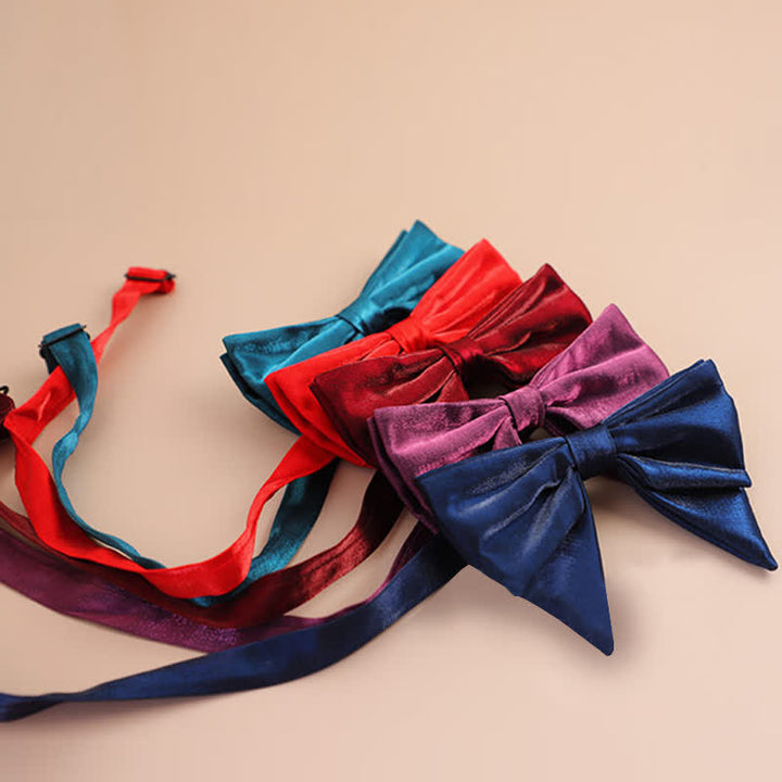 Pajarita grande con punta brillante en forma de mariposa para hombre