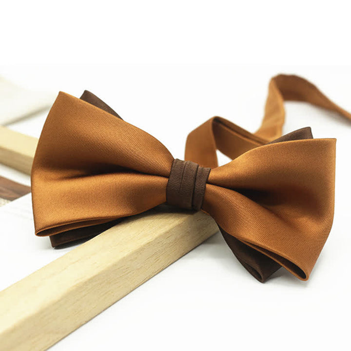 Pajarita de boda de dos niveles en dos tonos para hombre