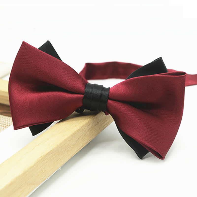 Pajarita de boda de dos niveles en dos tonos para hombre