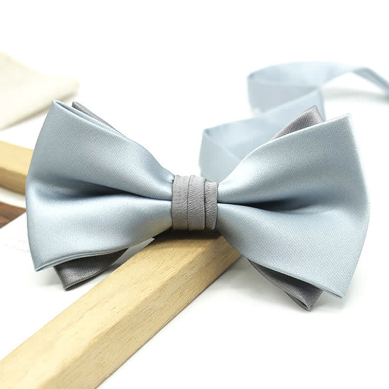 Pajarita de boda de dos niveles en dos tonos para hombre