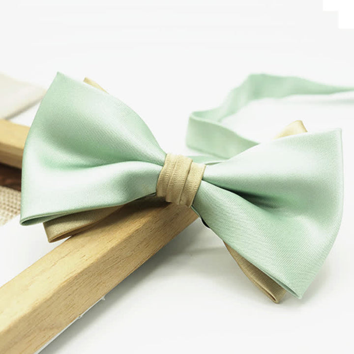 Pajarita de boda de dos niveles en dos tonos para hombre