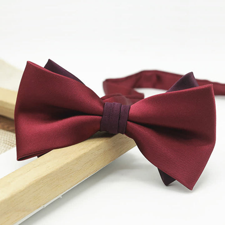 Pajarita de boda de dos niveles en dos tonos para hombre