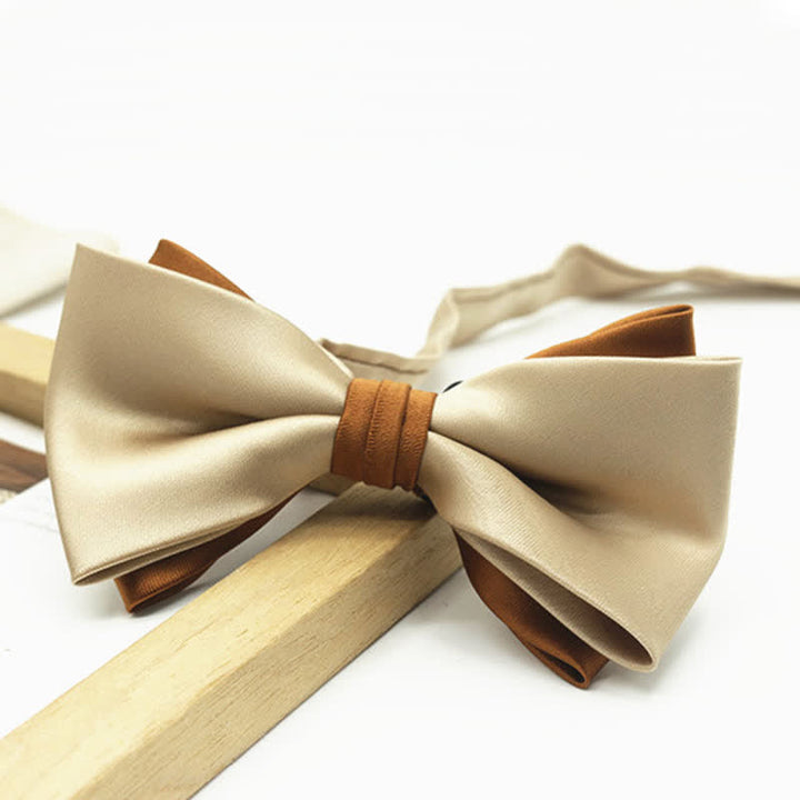 Pajarita de boda de dos niveles en dos tonos para hombre
