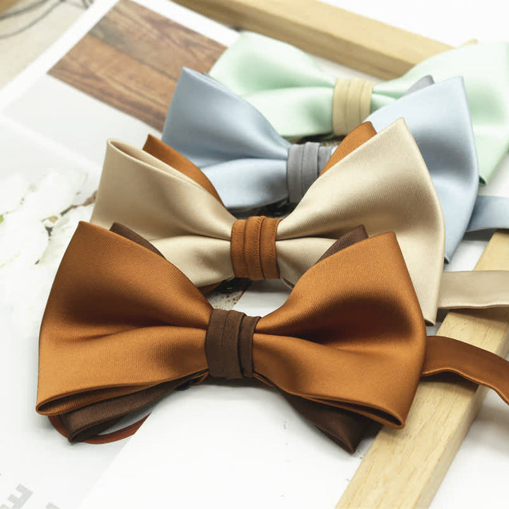 Pajarita de boda de dos niveles en dos tonos para hombre