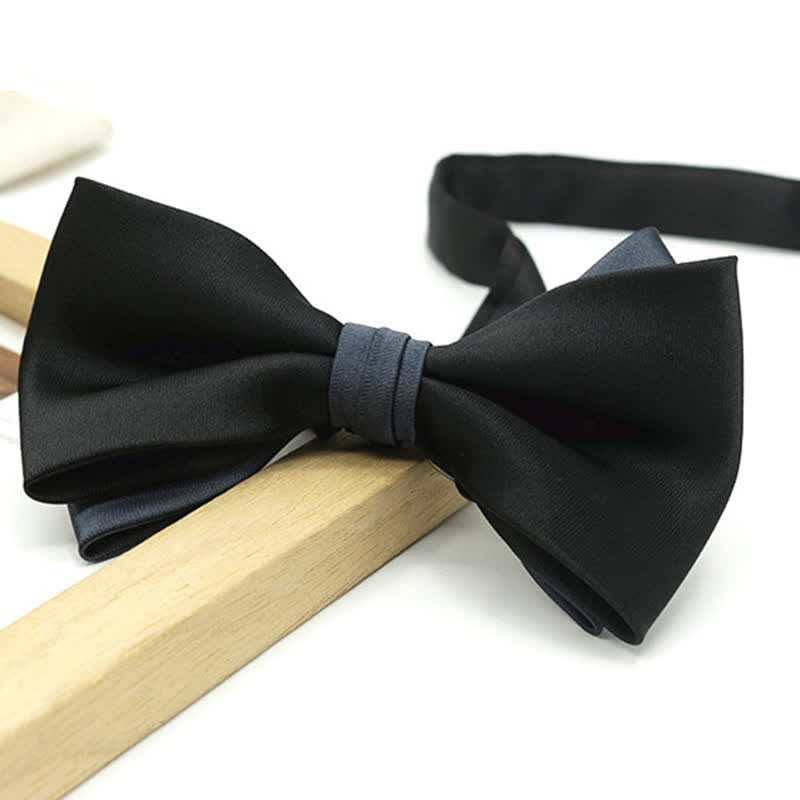 Pajarita de boda de dos niveles en dos tonos para hombre