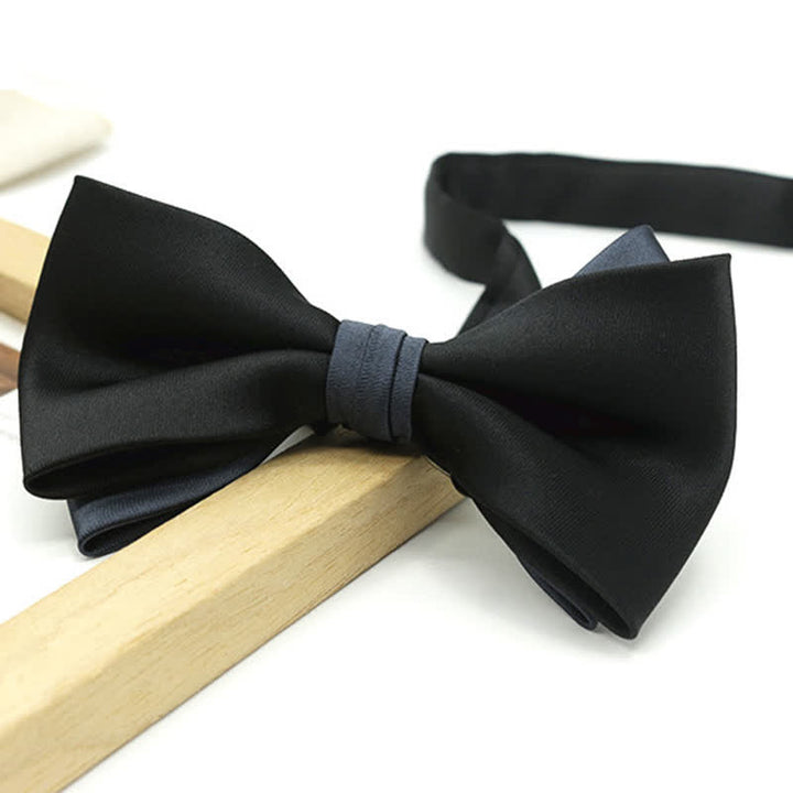 Pajarita de boda de dos niveles en dos tonos para hombre