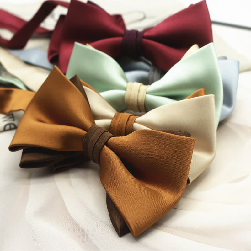 Pajarita de boda de dos niveles en dos tonos para hombre