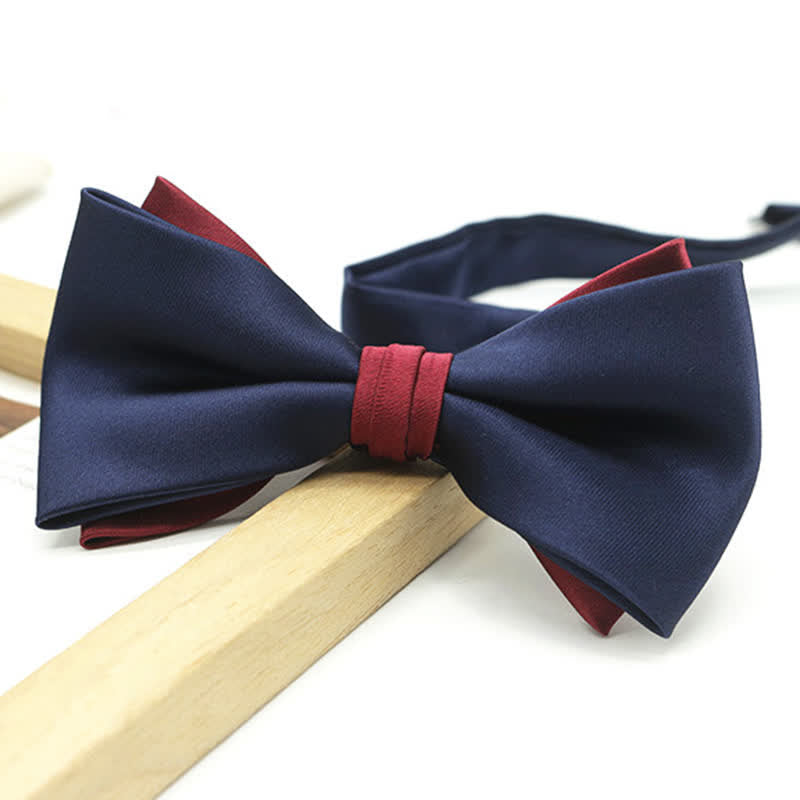 Pajarita de boda de dos niveles en dos tonos para hombre