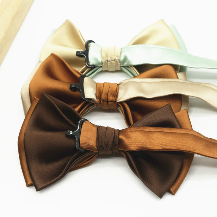 Pajarita de boda de dos niveles en dos tonos para hombre