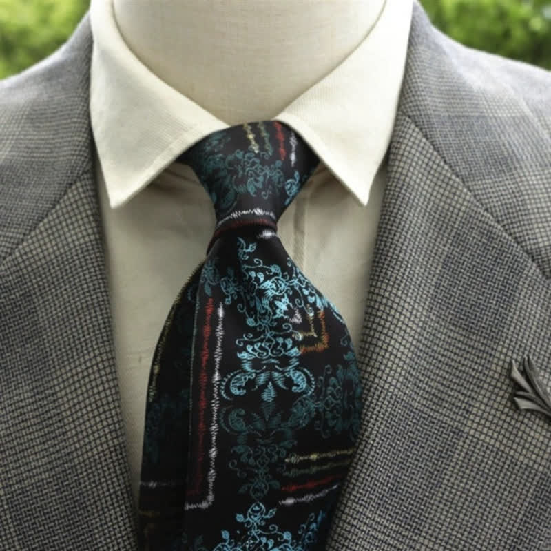 Corbata bohemia con estampado de flores fantásticas para hombre