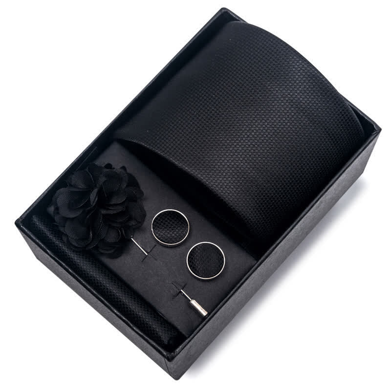 Conjunto de 4 corbatas formales de la serie negra para hombre