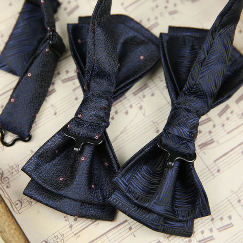 Pajarita retro de doble capa con decoración informal para fiestas para hombre