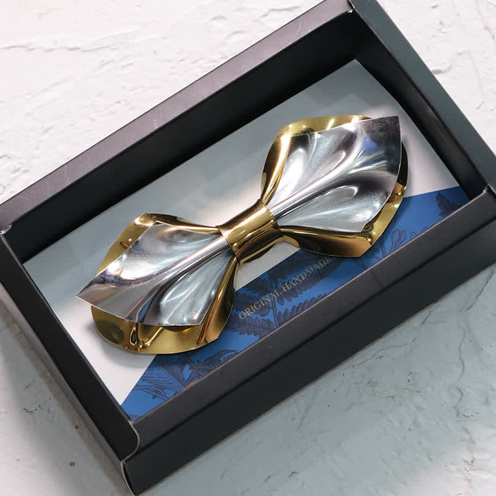 Pajarita dorada y plateada brillante Future para hombre