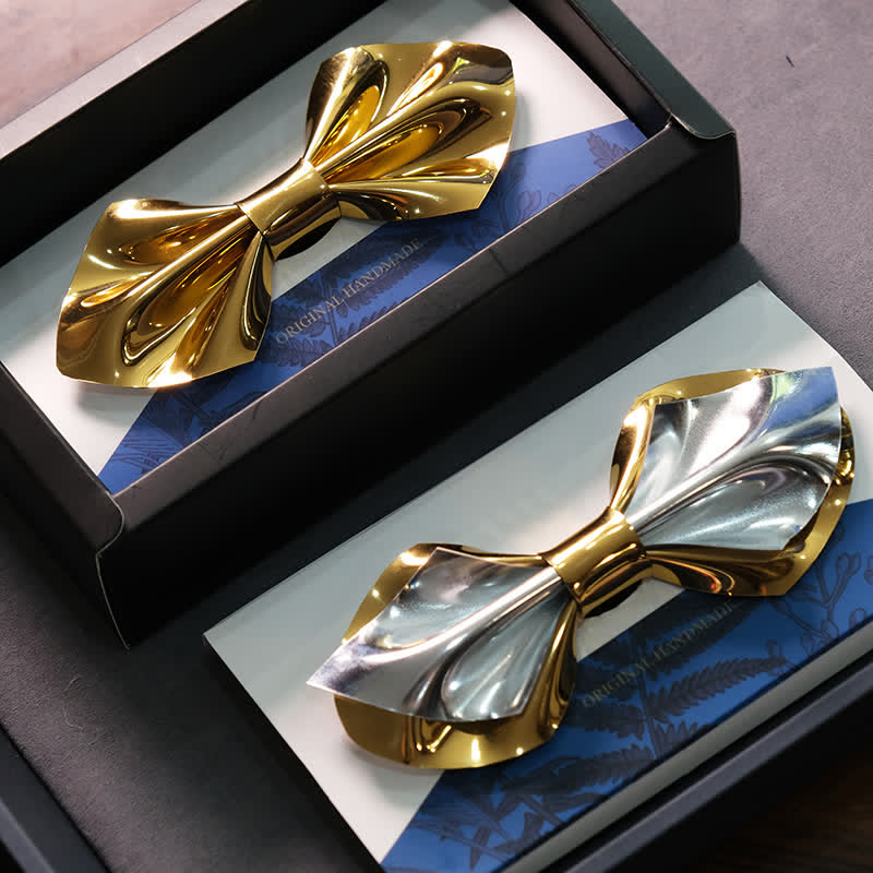 Pajarita dorada y plateada brillante Future para hombre