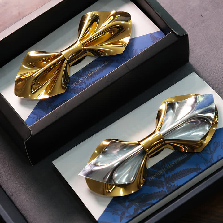 Pajarita dorada y plateada brillante Future para hombre