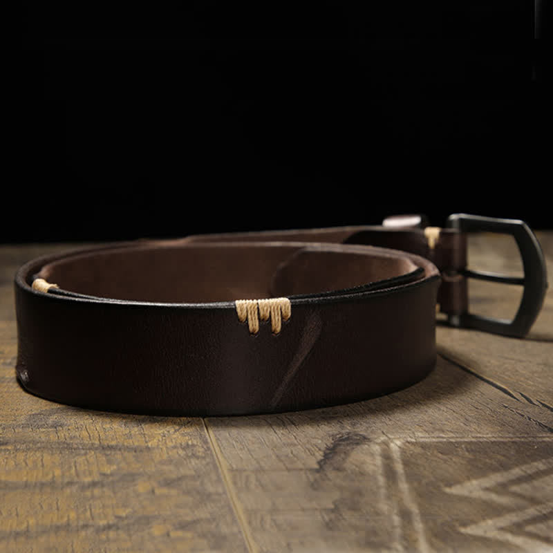 Cinturón de cuero para jeans con puntas retro que combina con todo para hombre
