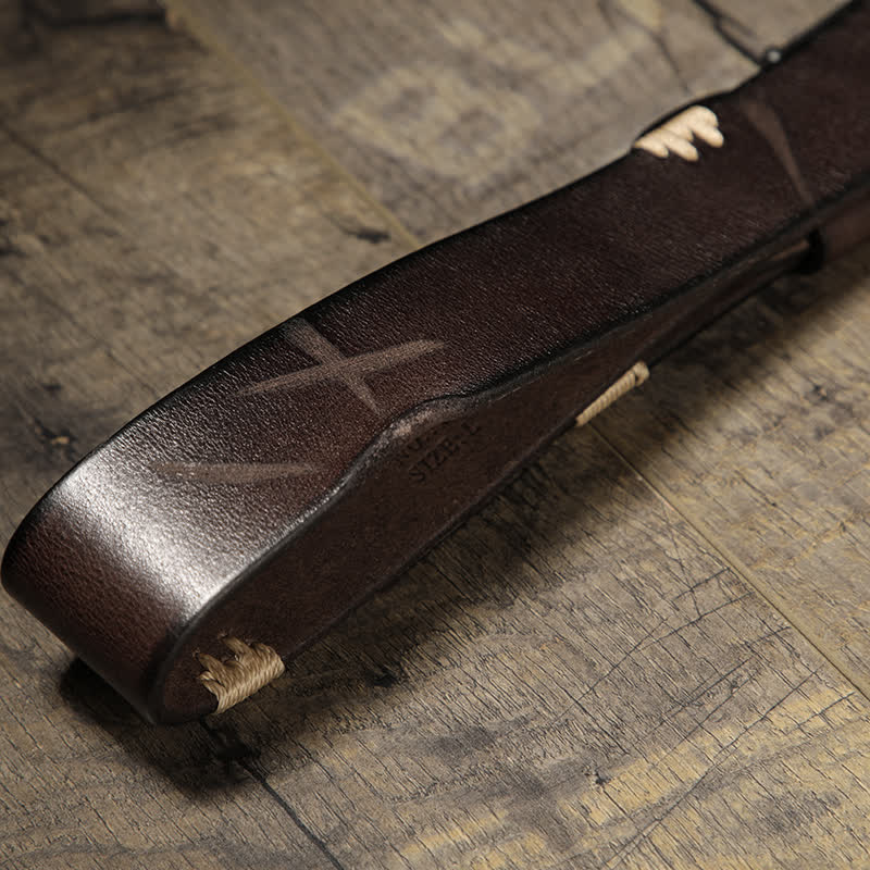 Cinturón de cuero para jeans con puntas retro que combina con todo para hombre