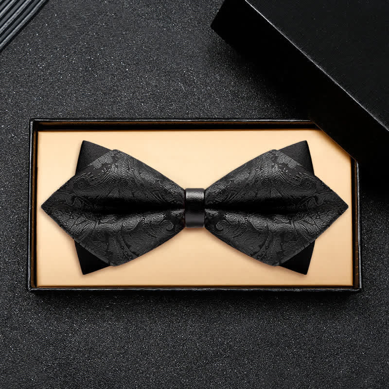 Pajarita elegante con doble capa de cachemira y diseño de puntos para hombre