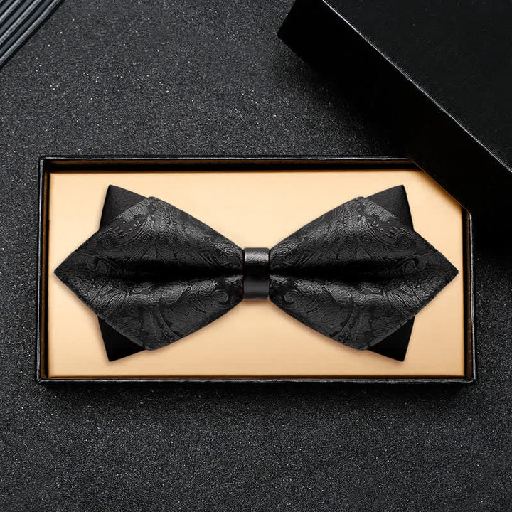 Pajarita elegante con doble capa de cachemira y diseño de puntos para hombre