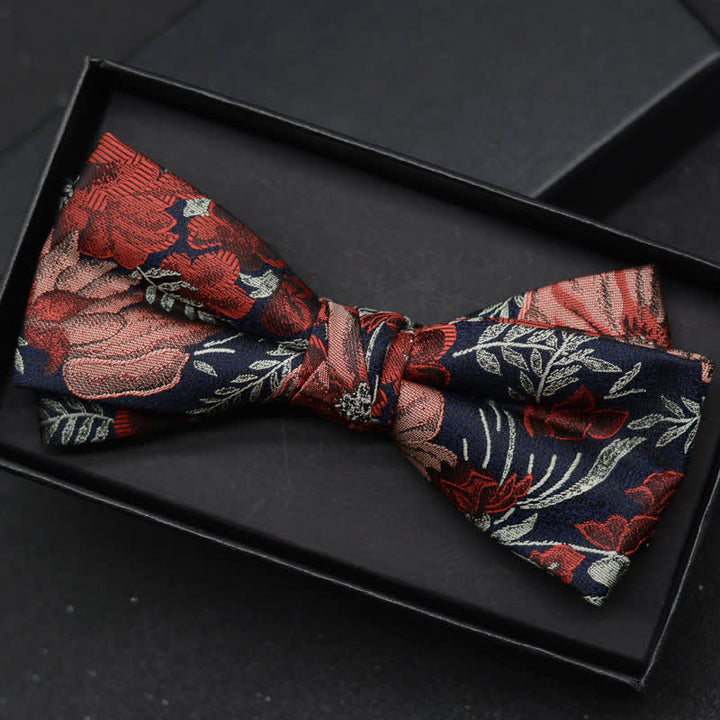 Conjunto de 2 pañuelos y pajaritas elegantes con diseño floral para hombre