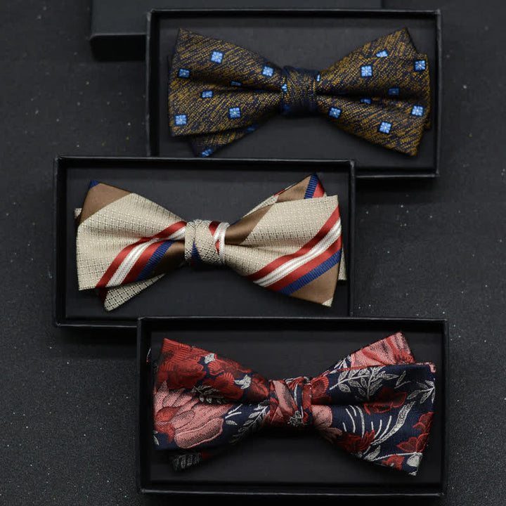 Conjunto de 2 pañuelos y pajaritas elegantes con diseño floral para hombre