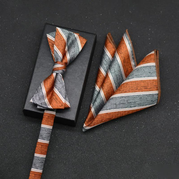 Conjunto de 2 pañuelos y pajaritas elegantes con diseño floral para hombre