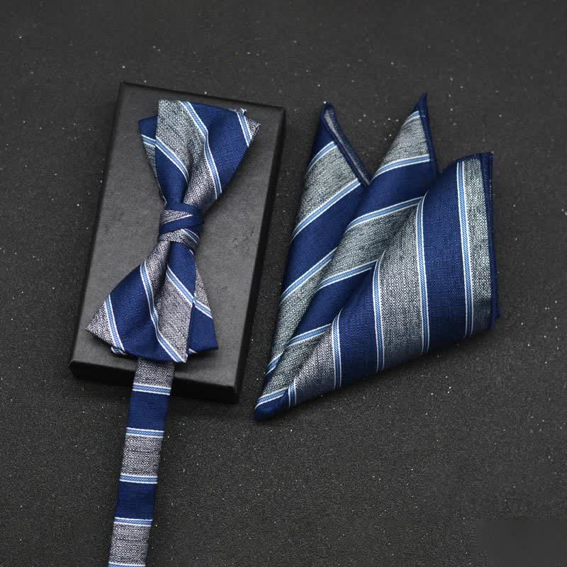 Conjunto de 2 pañuelos y pajaritas elegantes con diseño floral para hombre