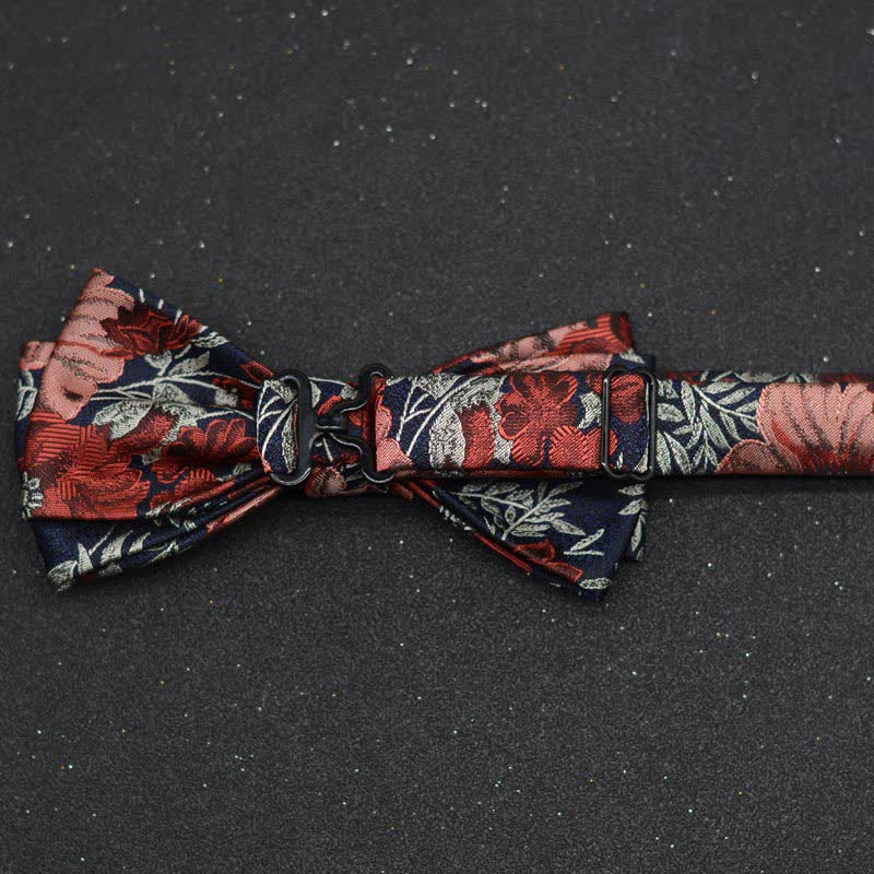 Conjunto de 2 pañuelos y pajaritas elegantes con diseño floral para hombre