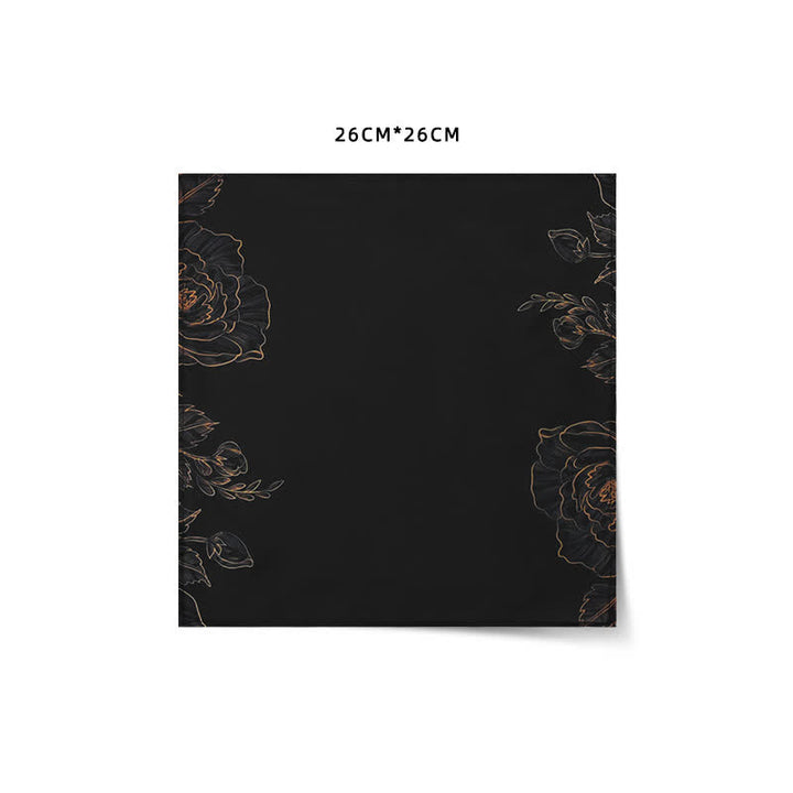 Pajarita negra de doble capa con estampado de loto para hombre