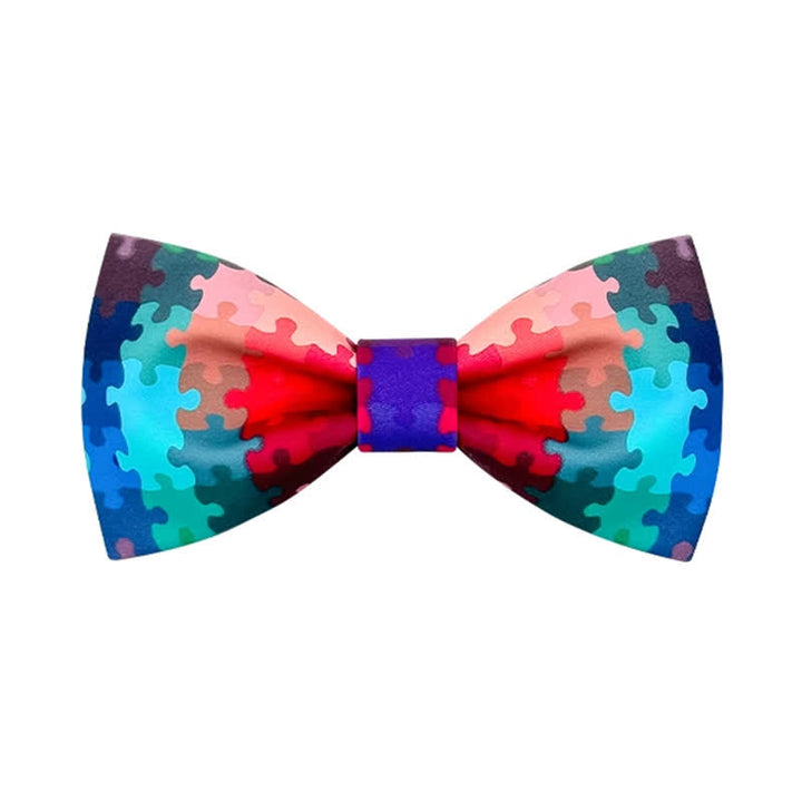 Pajarita con estampado de rompecabezas multicolor actual para hombre