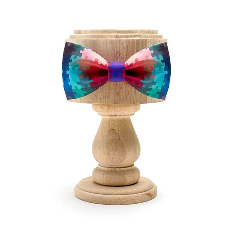 Pajarita con estampado de rompecabezas multicolor actual para hombre