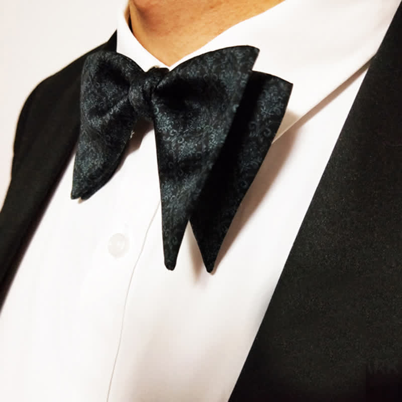 Pajarita de gran tamaño con estampado barroco vintage para hombre