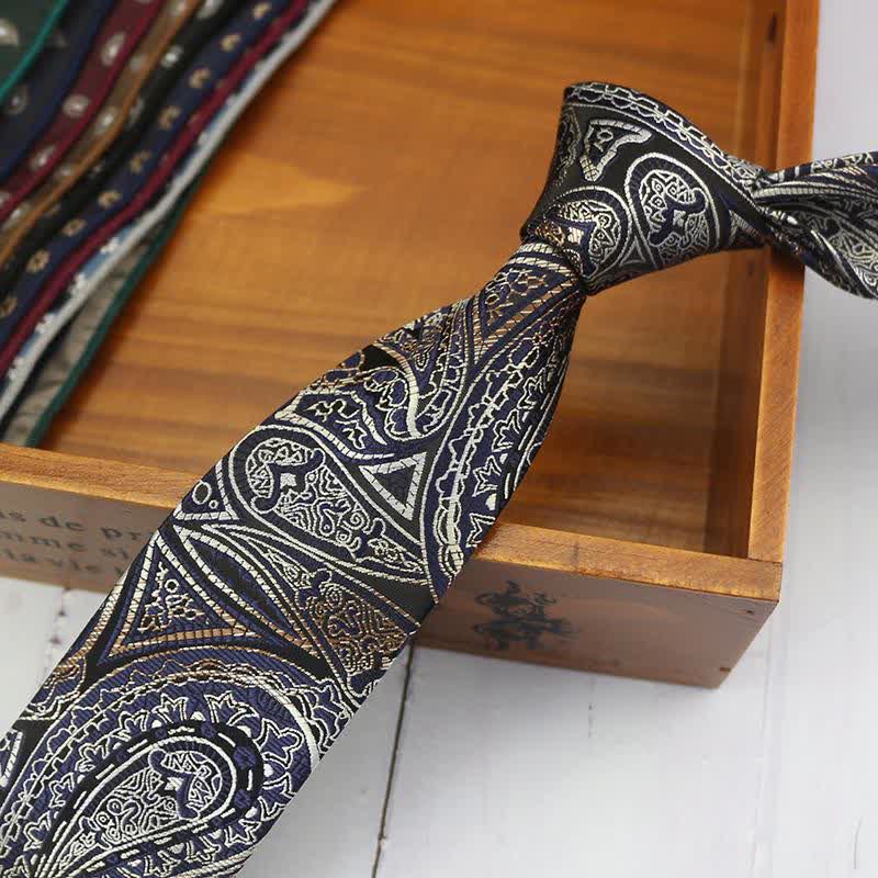 Corbata clásica para hombre con diseño de limón y anacardo