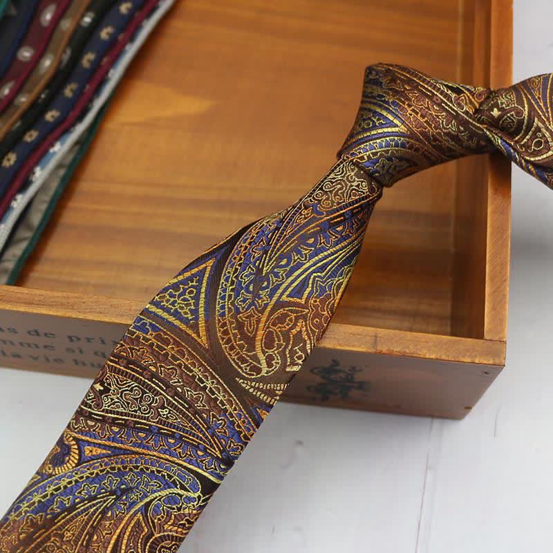 Corbata clásica para hombre con diseño de limón y anacardo