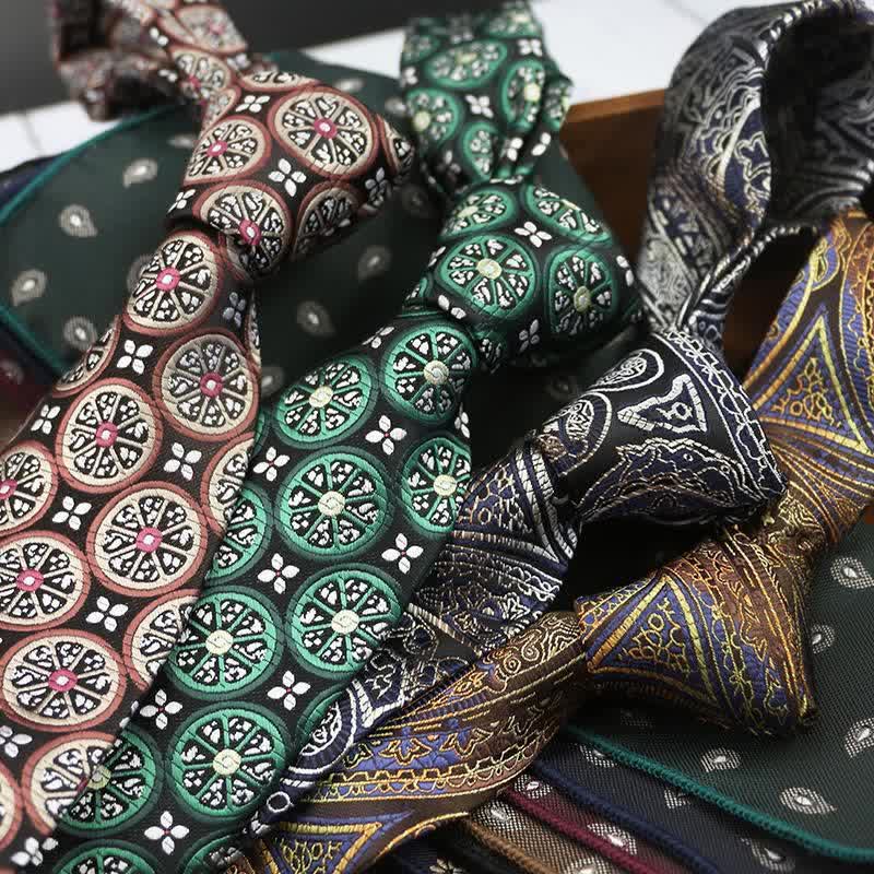 Corbata clásica para hombre con diseño de limón y anacardo