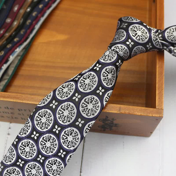 Corbata clásica para hombre con diseño de limón y anacardo